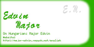 edvin major business card
